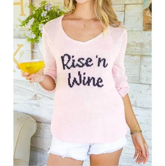 Wooden Ships Rise & Wine Cotton Sweater In Caprice Pink/Black Size XL - Picture 1 of 8